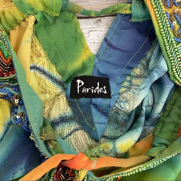 𝅺SHAHIDA Parides V-Neck Long Maxi in Green With Pockets Size M/L - Picture 9 of 16